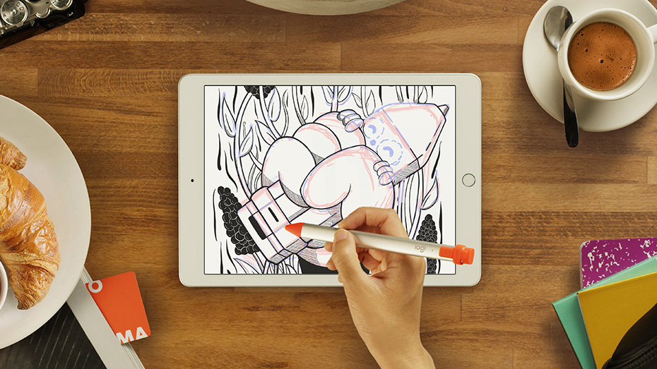 Crayon numérique Logitech Crayon pour iPad, iPad Pro, iPad mini et iPad